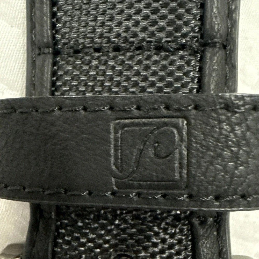 Perry Ellis Mens Black Bonded Leather Belt Textured Gunmetal Buckle XL SM-7-737-
